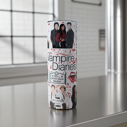 Mystic Falls Inspired 20oz TumblerSip in supernatural style.This 20oz stainless steel skinny tumbler is covered in aesthetic fan-art graphics, faceless characters, iconic references, quotes, crows, b